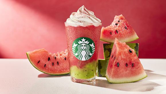 スターバックスコーヒーからスイカフレーバーのフラペチーノが登場！ みずみずしい甘さが弾ける「GABURI スイカ フラペチーノ」