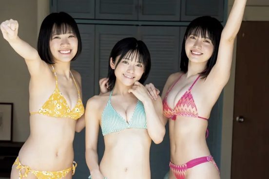虹のコンキスタドール岡田彩夢＆的場華鈴＆石浜芽衣がカラフルビキニで美ボディ解放【独占カット】