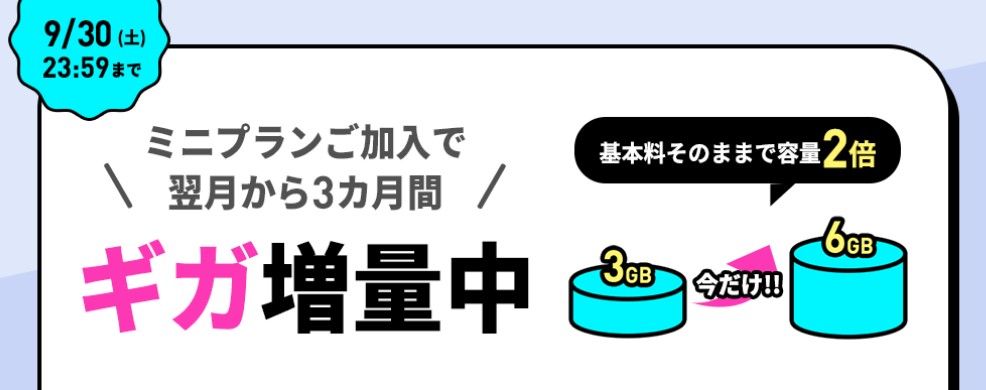 LINEMOギガ増量キャンペーン