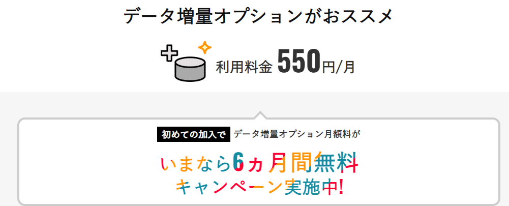 データ増量オプション