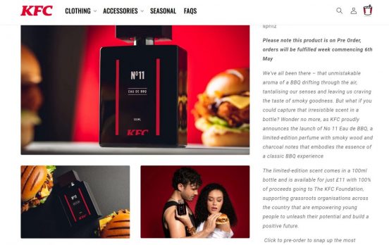 英KFC、「バーベキューの香水」を販売！ 評論家も予想外の香りとは？