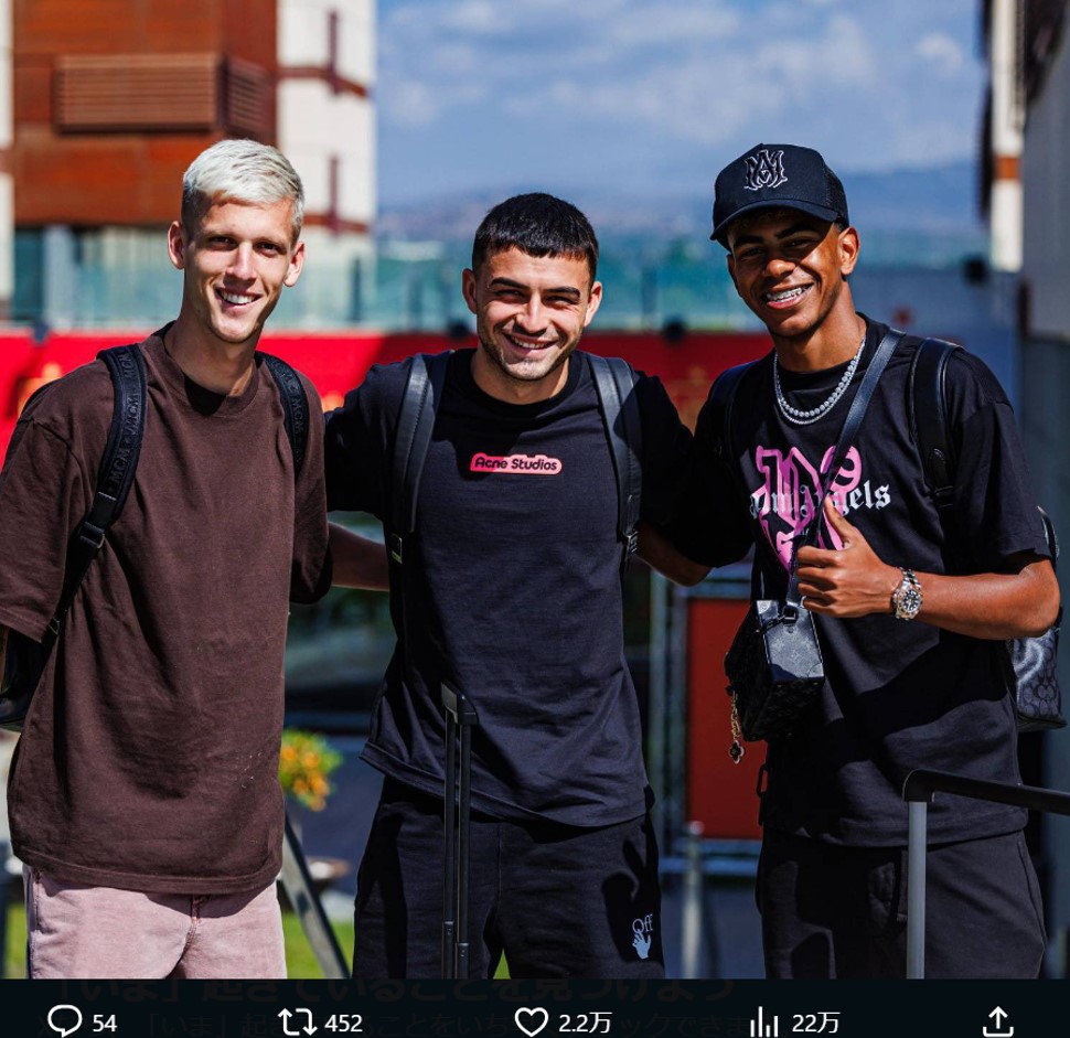「キャラが立ってて似合う！」「AMIRIのキャップ欲しい」サッカースペイン代表ラミン・ヤマルのオフショット写真が話題に