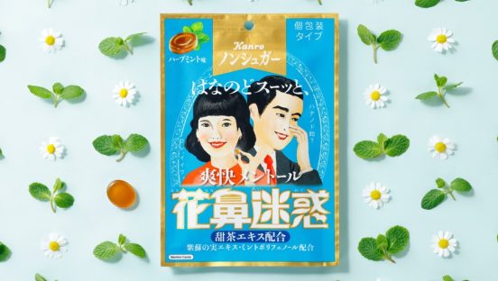 爽快ミントで鼻のどスーッとするカンロ「ノンシュガー花鼻迷惑はなのど飴」