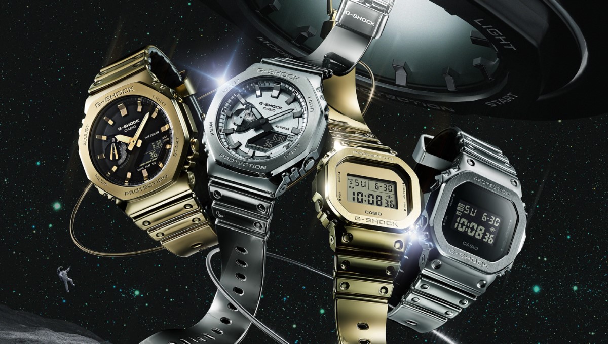 メタリックなタフシリコーンバンド採用のG-SHOCK「FINE METALLIC SERIES」