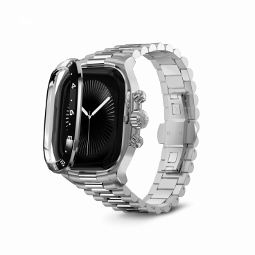 実売22万円のApple Watch用高級ケース⁉ まるでブランド腕時計な「CRCS46 – Silver/Black」