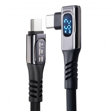 L字コネクタでワット数の表示機能付き！ サンワサプライから、PD100W給電対応のUSB4ケーブル