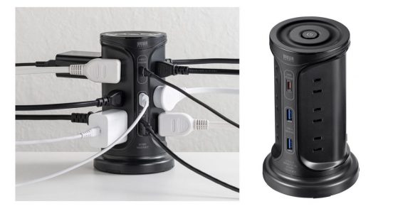 15台のデバイスを同時充電！サンワサプライのタワー型電源タップ「TAP-B112C1A2シリーズ」