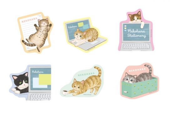 猫好き必見「ねこハラ」文具！学研ステイフルから、じゃれつく猫たちの付箋、ノート、メモなどが登場