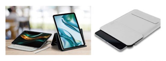 iPadの操作や動画視聴がもっと快適に！ 2段階の高さ調節ができる「iPad 11インチ用スタンドスリーブ」