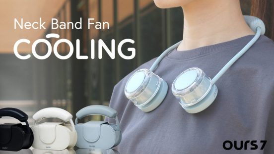 暑がりさんが待望！ W冷却で首元を素早く冷やす「OURS7 ネックバンドファン COOLING」Makuakeでプロジェクト開始
