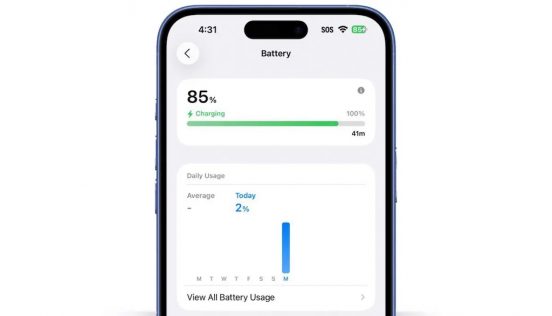 iOS 26、「バッテリー満充電」までの時間を表示！