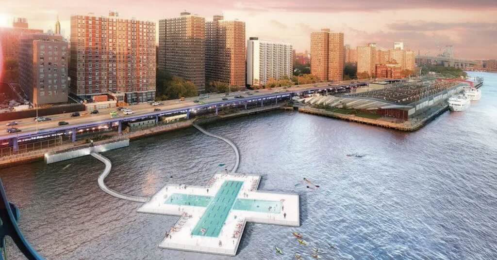 「川に浮かぶプール」の建設開始！ 新たな水遊びスポット誕生？