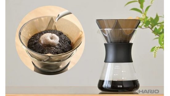 お湯を1回注ぐだけ！ 約40秒でコーヒーが淹れられるハリオの「お手軽コーヒーポット 1st」