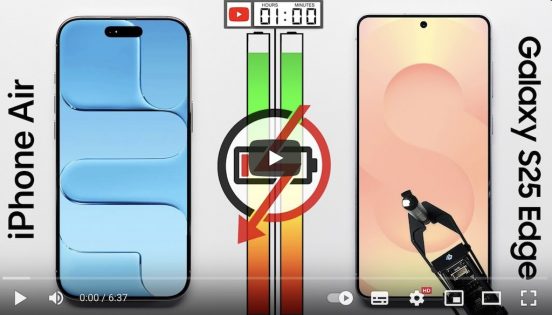 Galaxy S25 EdgeとiPhone Airがバッテリー勝負！ まさかの結果に
