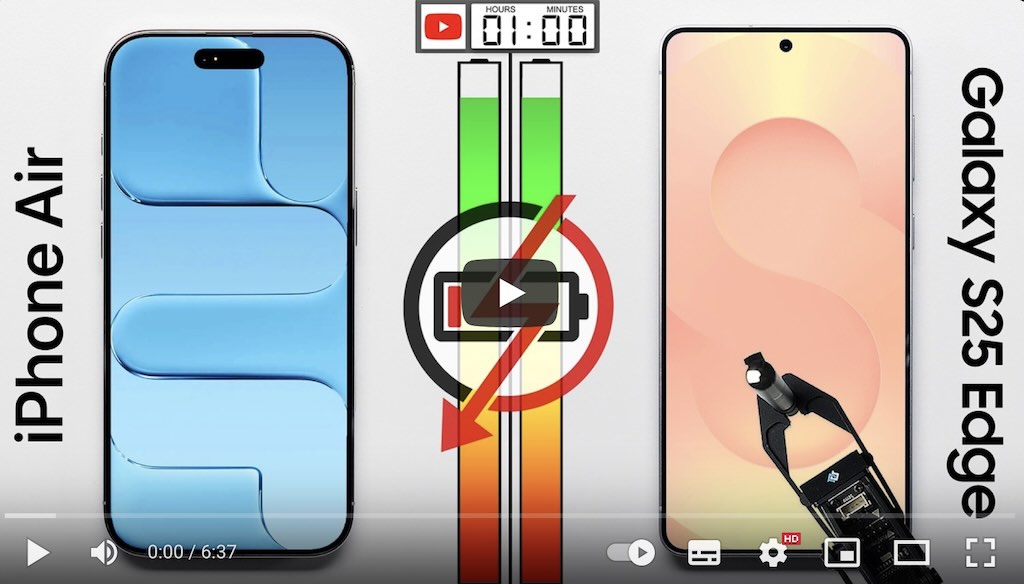 Galaxy S25 EdgeとiPhone Airがバッテリー勝負！ まさかの結果に