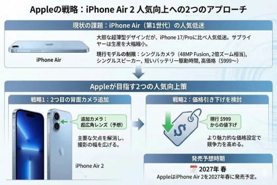 次期iPhone Air、汚名返上へ2つの戦術を用意？