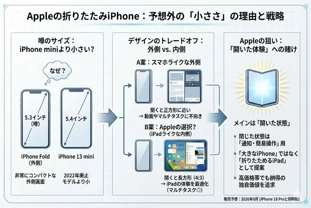 折りたたみiPhone、実は「折りたたみiPad」？
