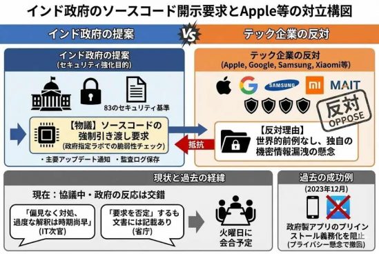iOSのソースコードを開示するだって？ アップルがインド政府の提案に反対