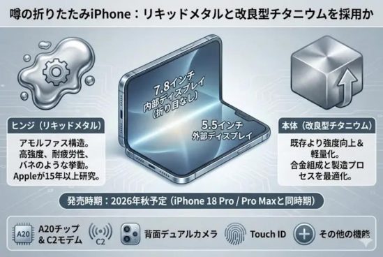 SIMを取り出すあのピンの…折りたたみiPhoneに不可欠の素材が判明？