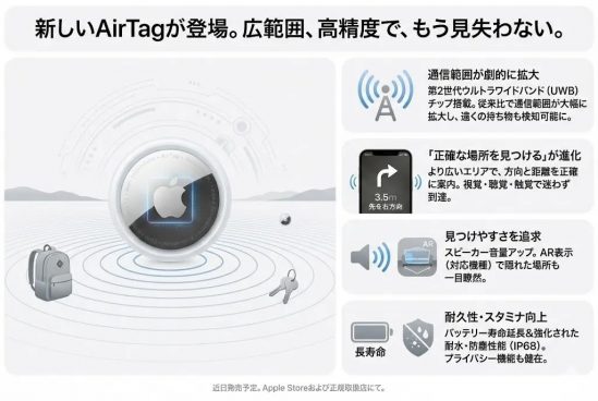 見つからないほうがおかしい…AirTagがパワーアップ！
