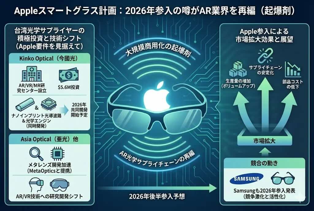 アップル参入でスマートグラスのサプライチェーンに地殻変動！