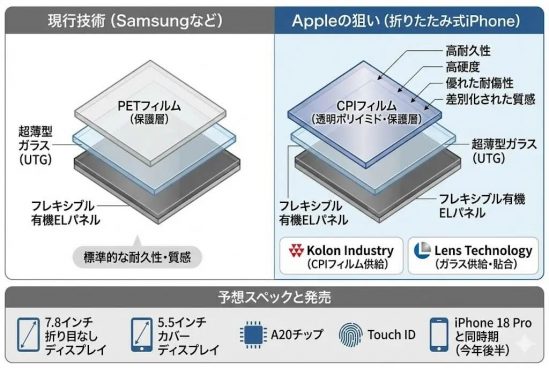 折りたたみiPhone、ワンランク上のディスプレイフィルムをテスト中？