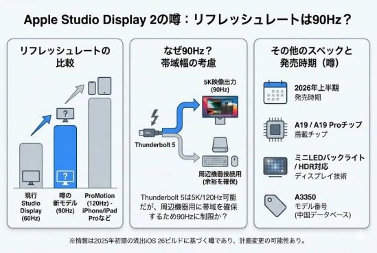 次期Studio Display、リフレッシュレートは90Hzになる可能性高まる