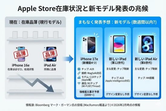 新モデルの登場秒読み？ iPhone 16eとiPad Airの在庫が海外で減少