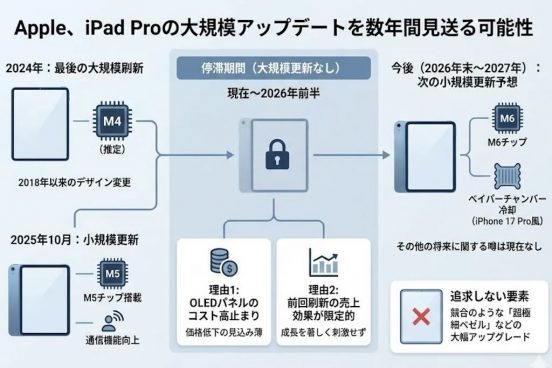完成度が高過ぎる…iPad Pro、メジャーアップデートは数年間なし？