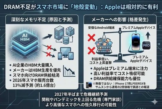 世界的メモリ不足でもiPhoneに影響なし？