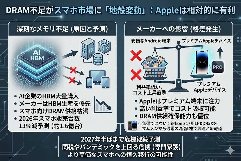世界的メモリ不足でもiPhoneに影響なし？
