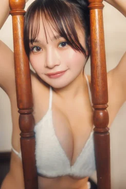 ミニマムグラマー・大嶋みく、純白ビキニ姿で美バスト披露