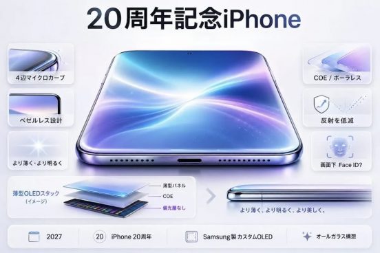 20周年iPhoneに突如浮上した「マイクロカーブ有機ELディスプレイ」とは？