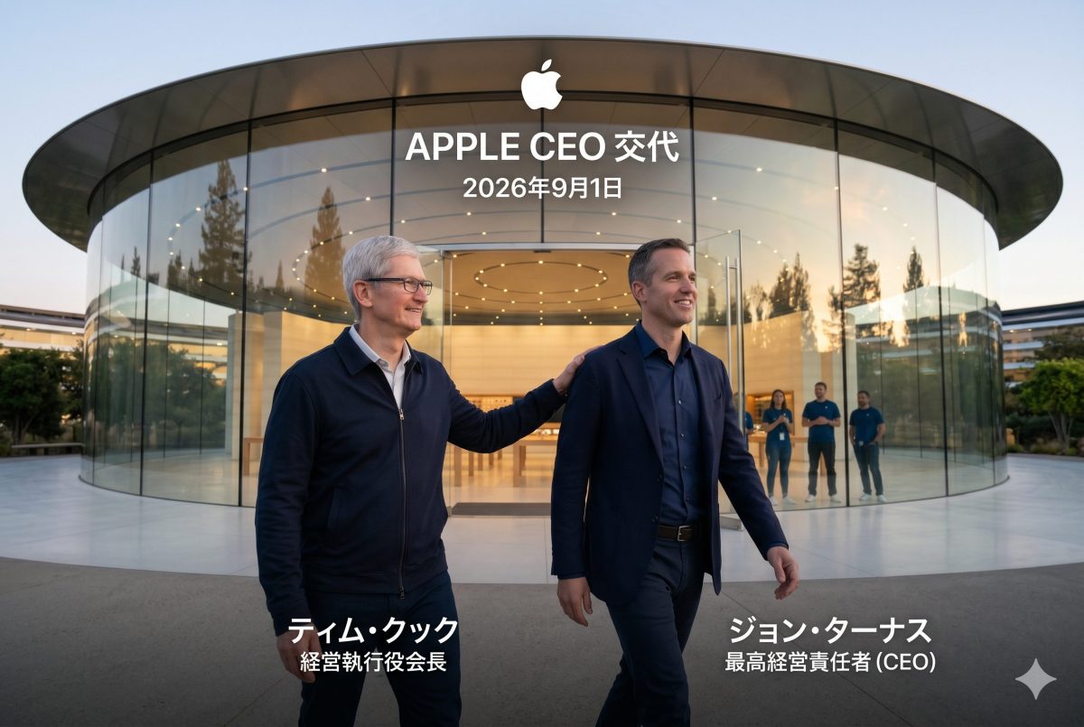 アップルのティム・クックCEOが退任、後任はiPhoneやMacBookなどの開発責任者に