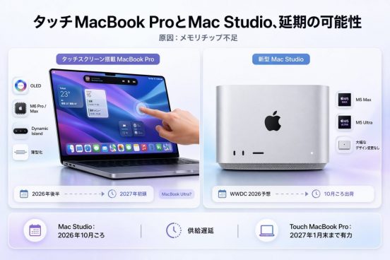 チップ不足の影響？ 次期MacBook ProとMac Studio、延期されるかも