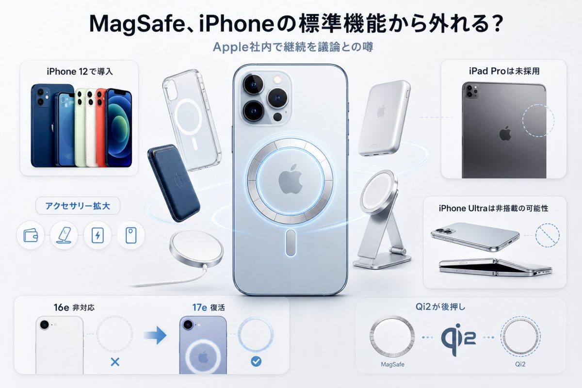 iPhone標準モデルからMagSafeが消える？