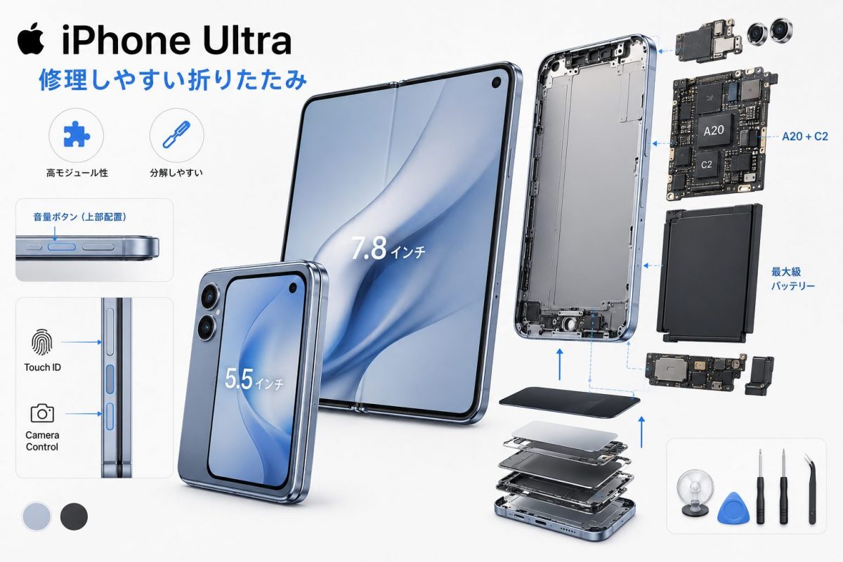 iPhone Ultra、意外なほど修理しやすい折りたたみモデルになる？