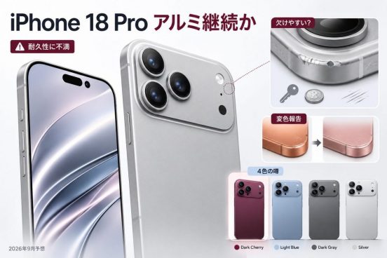 次期iPhone 18 Pro、アルミニウム仕上げを継続？ 耐久性に不満の声も