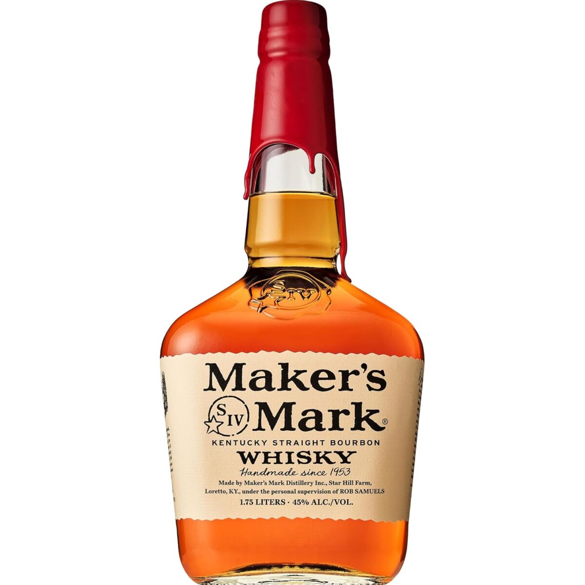 手作業の赤い封ろうが目印！ 「MAKER’S MARK」の大容量1750mlボトルがお買い得