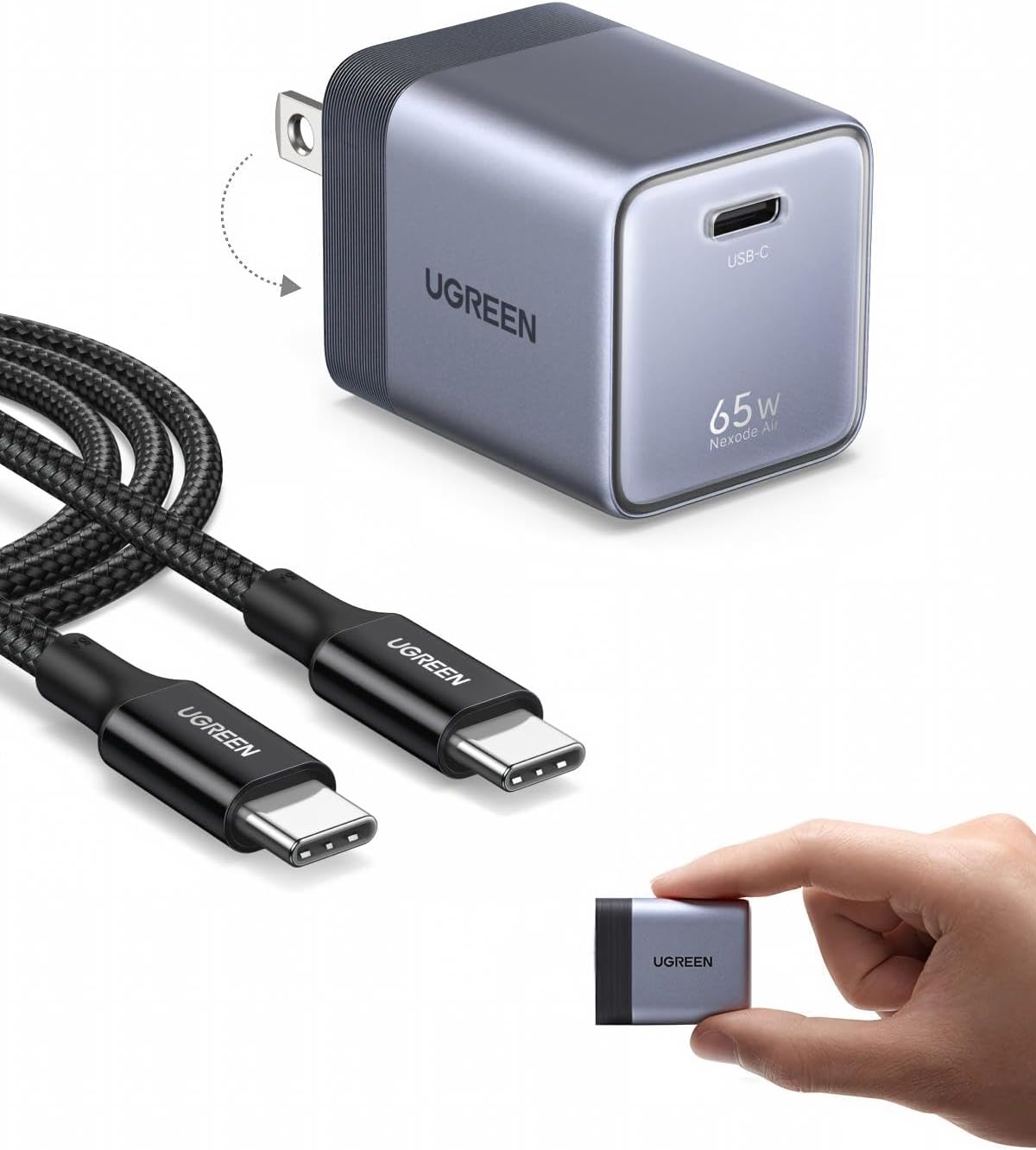 卵の2/3サイズで65W高出力！ケーブル付属の小型充電器「UGREEN Air 65W」が25％オフ！