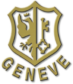 ↑ジュネーブ市の紋章を象った、ジュネーブ・シールの金属印
