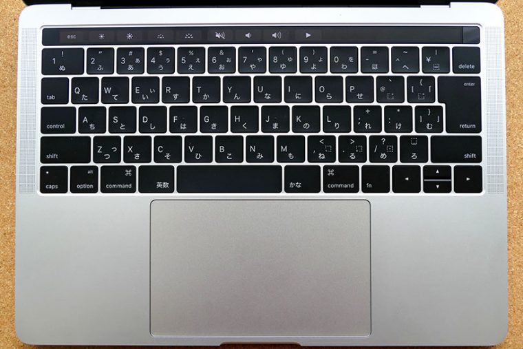 ↑Functionキーの列が「Touch Bar」になっている