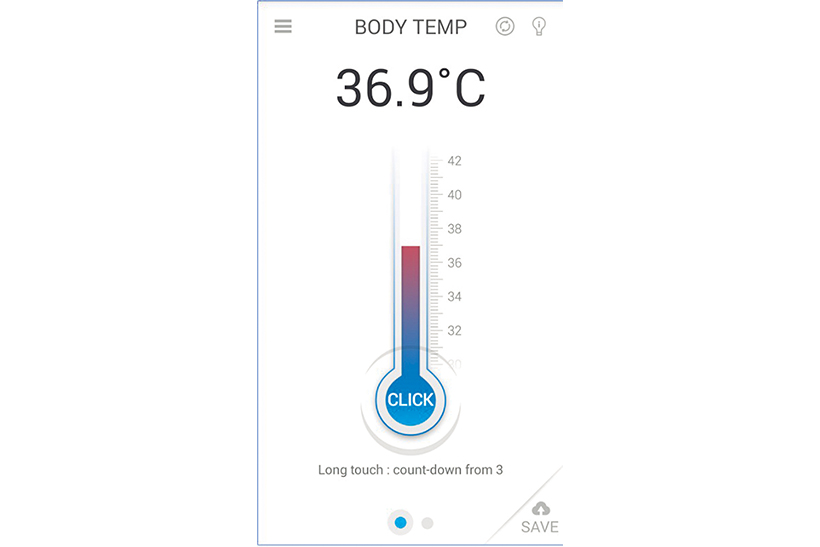 ↑体温などのデータはアプリで保存可能。日々の記録を体調管理に生かせます
