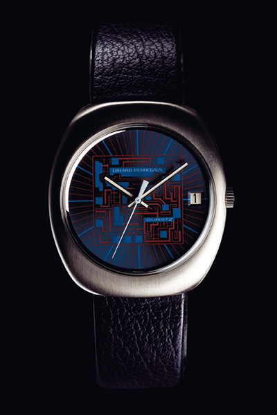 ↑1970年代に製造されたジラール・ペルゴ製のクオーツ時計