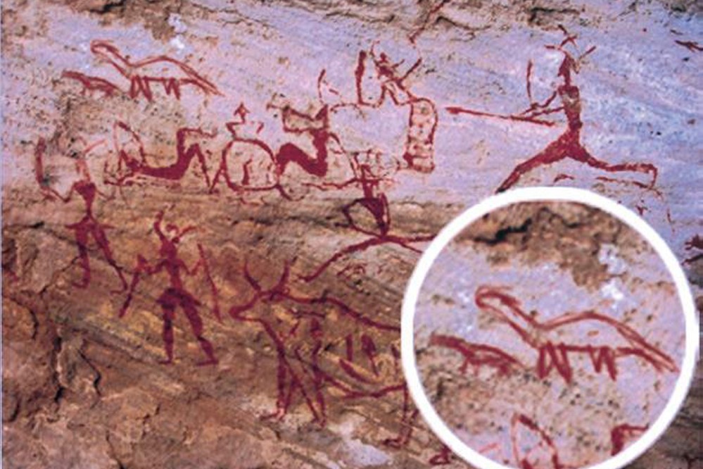 ムー的人類の歴史 有史前岩絵が示す 恐竜と人類の共存 時代 Getnavi Web ゲットナビ