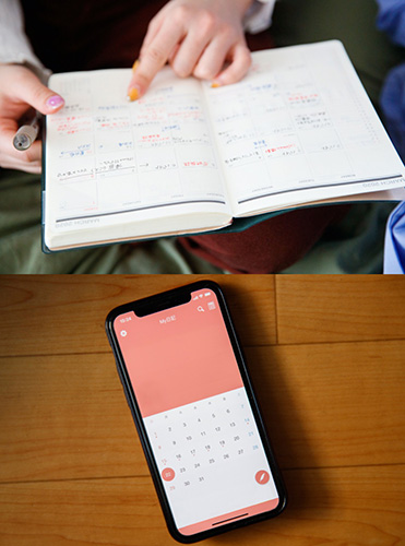 ↑予定は紙の手帳に、日記は「寝る前5分間日記帳」がコンセプトのアプリ「My日記」で