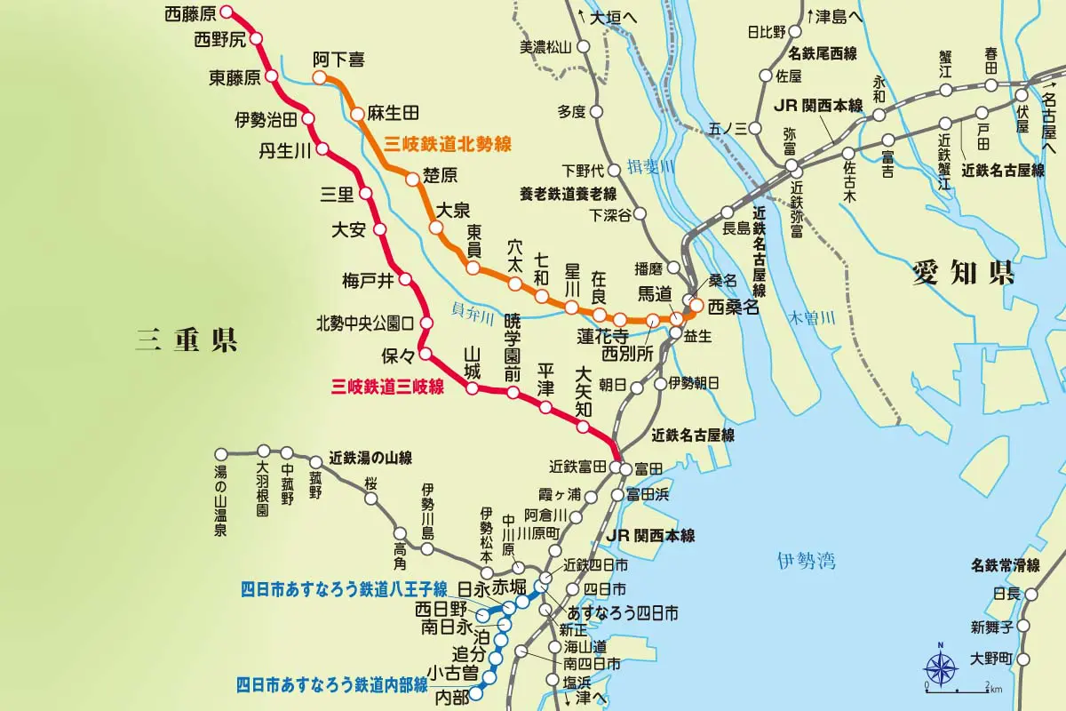昭和55年 都市地図[桑名市全図(ビニールカバー欠)]バス路線/三岐鉄道 