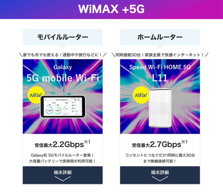 WiMAX機種