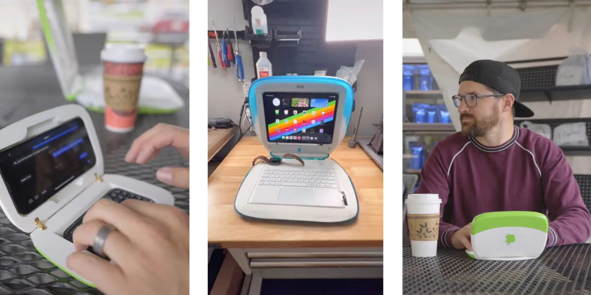 iPhoneとiPadを懐かしのポータブルMac「iBook G3」に変身させたビデオ ...