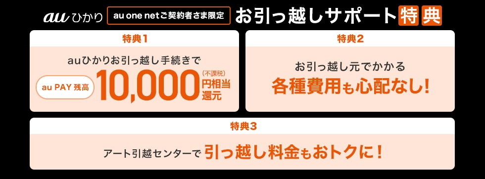 お引っ越しサポート特典